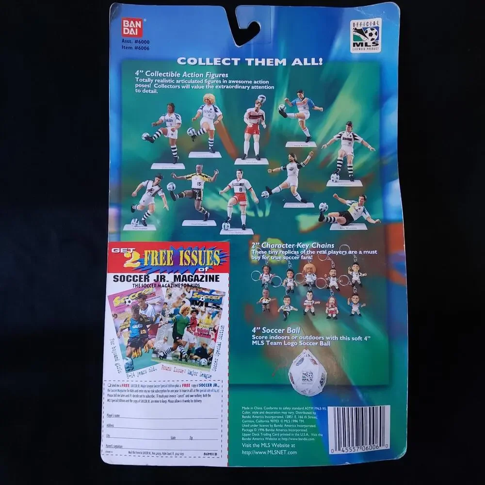 1996 Colorado Rapids Marcelo Balboa Bandai MLS Soccer Figure & Upper deck Card